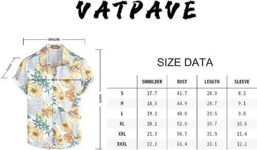 Vista 7 de VATPAVE - Camisas hawaianas de 100% algodón para hombre, de manga corta, con botones, para playa, camisas de verano casuales