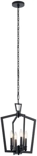 Vista 10 de Kichler Lighting Abbotswell - Colgante de 4 lámparas (19 pulgadas, latón natural)