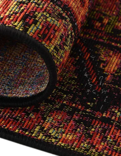 Vista 6 de Unique Loom Colección Outdoor Tribal - Alfombra Quepos (4' 1" Octógono Multi/Negro)