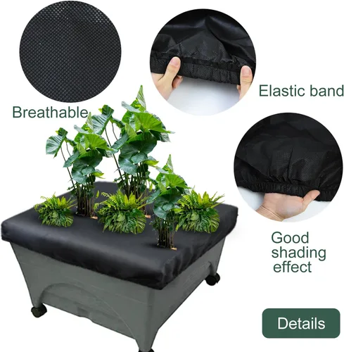 Vista 2 de Mofuiry Paquete de 2 fundas de repuesto para mantillo City Pickers, 20 x 24 pulgadas, color negro, con cubierta elástica elevada para jardineras