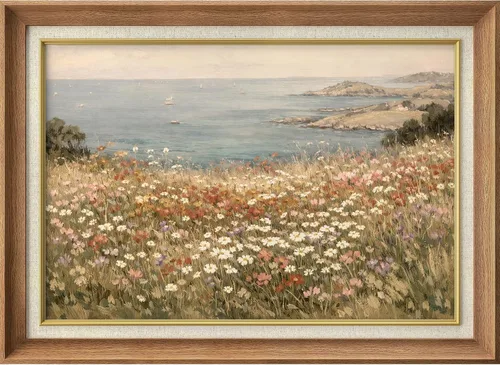 Vista 66 de MUDECOR Claude Monet - Arte artístico enmarcado prémium para pared, camino a través del maíz en Pourville, ilustraciones históricas culturales