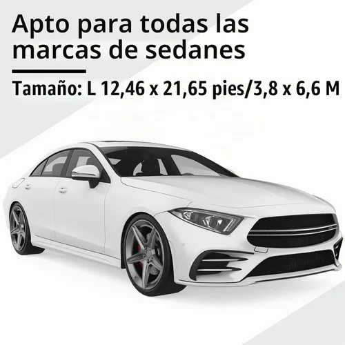 Vista 3 de Tallew 4 piezas Cubierta universal de plástico para coche 12.5 x 21.7 pies Desechable impermeable cubierta exterior completa con banda elástica
