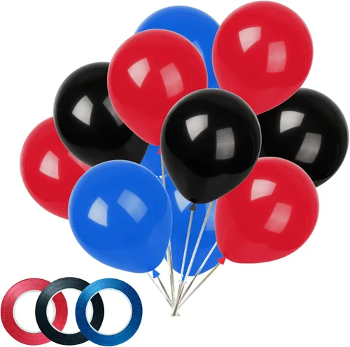 Vista 11 de KADBANER Globos rojos, amarillos y negros, paquete de 100 globos de látex de 12 pulgadas