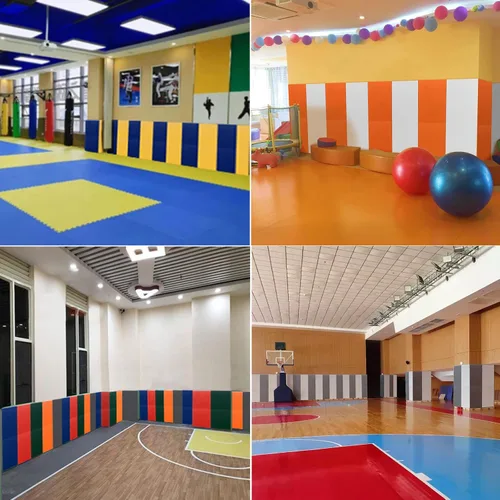 Vista 7 de Almohadilla de pared de espuma de protección de espuma de 2 pulgadas/4 pulgadas de grosor, protectores de cancha de baloncesto para gimnasio