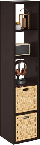 Vista 55 de Furinno Estantería para cubículos, estantería apilable, organizador de almacenamiento en cubos con parte trasera abierta, extragruesa, 15.8 x 15.8 x