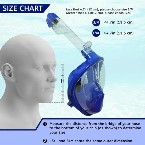 Vista 3 de VOS Full Face Snorkel Mask for Kids and Adults 180°Panoramic View/Anti-Fog/Anti-Leak Scuba Mask with Camera Mount Snorkeling Gear for Adults