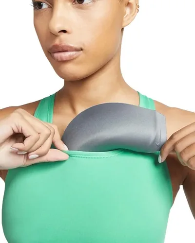 Vista 4 de Nike Dri-FIT Swoosh - Brasier deportivo acolchado de 1 pieza para mujer