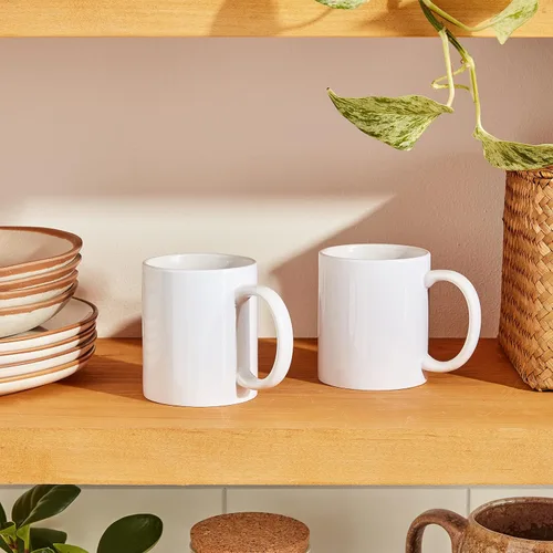 Vista 2 de Cricut Taza biselada en blanco, revestida de cerámica, apta para lavavajillas y microondas para decorar, compatible con prensa de tazas y tinta
