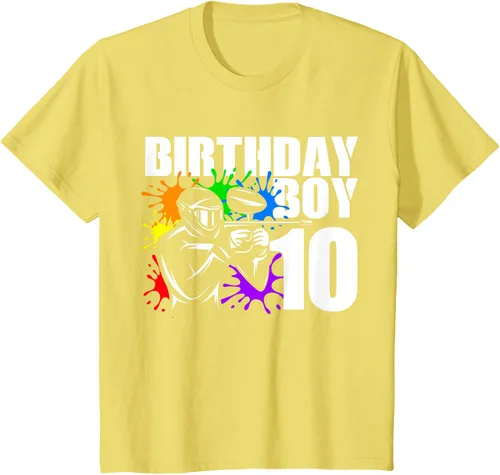Vista 27 de Camiseta de 10 años de antigüedad, fiesta de cumpleaños para niños, Negro, S