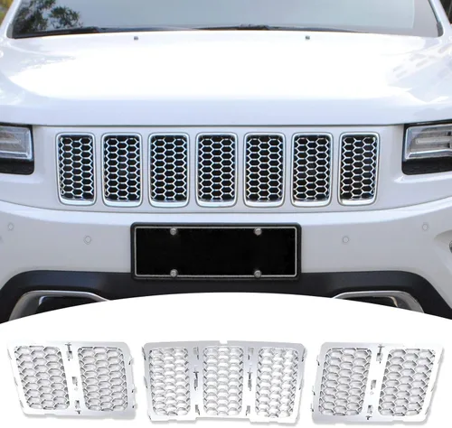 Vista 11 de Anillos de parachoques delantero para rejilla de ventilación + cubierta de luz antiniebla delantera para Jeep Grand Cherokee 2014-2016, accesorios