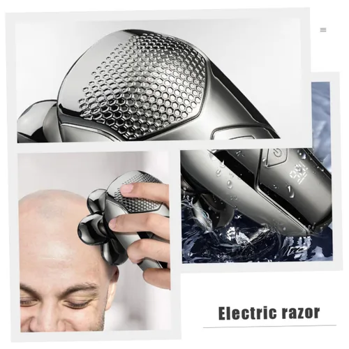 Vista 2 de Beaupretty Afeitadora eléctrica recargable para hombre, 6 cabezales para recortadora de pelo, afeitadora de barba