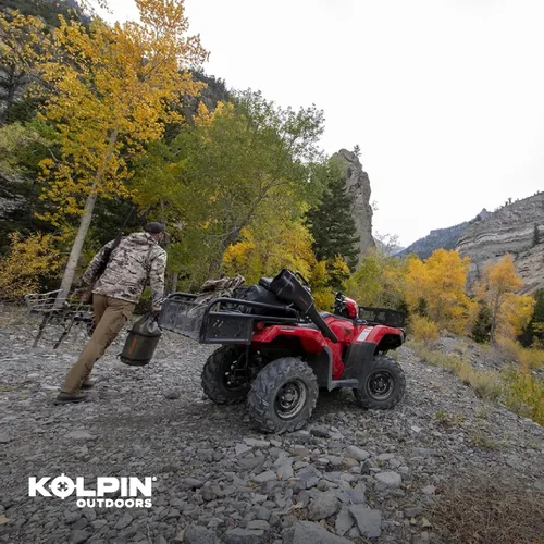Vista 7 de Kolpin ATV Soporte de Cesta Trasera Abatible con Portón Trasero Plegable Universal - 53300, Negro