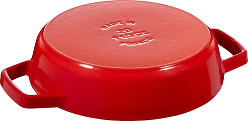 Vista 2 de Staub 40511-661 - Sartén de dos asas, color cereza de 7.9 pulgadas (7.9 in), sartén de doble asa, sartén, doble asa, esmalte, compatible