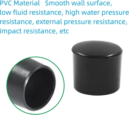 Vista 3 de Paquete de 30 tapas redondas de vinilo negro – 1/2 pulgada de diámetro PVC flexible protector de goma suave tapa de plástico para muebles poste