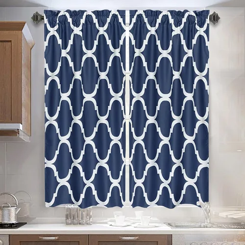 Vista 43 de Melodieux - Cortinas de bolsillo de moda marroquí para cocina, cafetería o baño, pequeñas ventanas