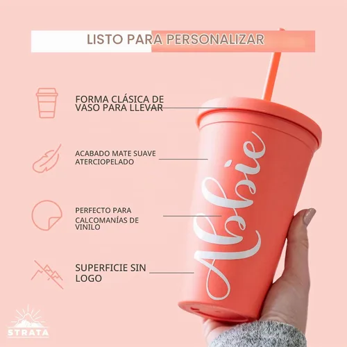 Vista 3 de Vasos con tapas (paquete de 12) vasos acrílicos de colores de 16 onzas con tapas y popotes, vasos a granel de plástico mate de doble pared