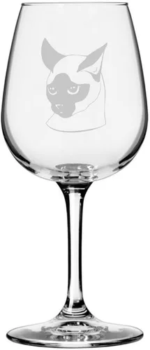 Vista 17 de Copa de vino de 12.75 onzas con temática de gato abisinio grabada para todo uso