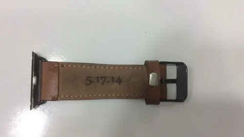 Vista 8 de Correa de cuero genuino verde mar para Apple Watch