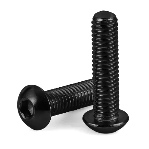 Vista 7 de Tornillos de cabeza de botón de 5/16-18 x 1/2", 20 unidades Allen Socket Drive, óxido negro, acero de aleación de grado 10.9, totalmente roscado