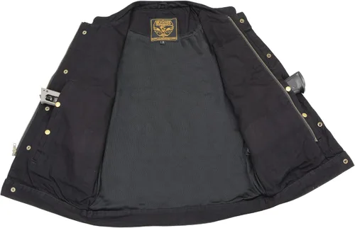 Vista 3 de Milwaukee Leather MDM3000 - Chaleco de mezclilla con cierre oculto para hombre, estilo club