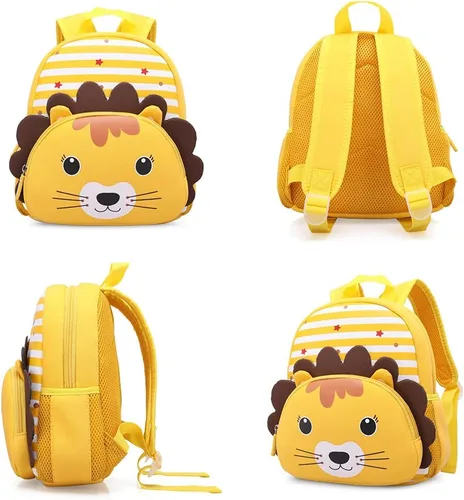 Vista 2 de Mochila impermeable para niños de 2 a 5 años para el jardín de niños mochila 3D de lindos dibujos animados de neopreno mochila de animales para niños