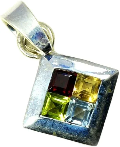 Vista 15 de 55Carat Natural Multi Stones Sterling Silver Multi Shape Gemstone Pendants For Women Designer Jewelry Natural-Multi-Stone-Design-10