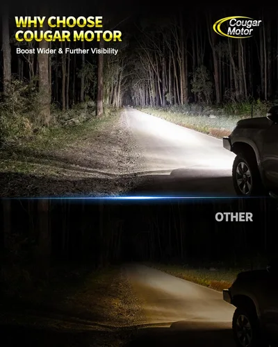 Vista 2 de Cougar Motor Bombillas antiniebla H4, sin polaridad con ventilador de refrigeración ATV/UTV H4, lámparas antiniebla auxiliares, Plug-N-Play, paquete