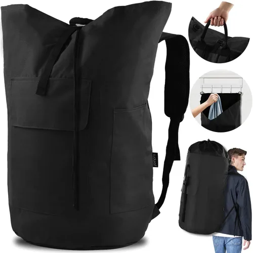 Vista 12 de JOINPRO Bolsa de lavandería con mochila, bolsas de lavandería de viaje extra grandes de 125L con correas de hombro, diseño ajustable y extensible