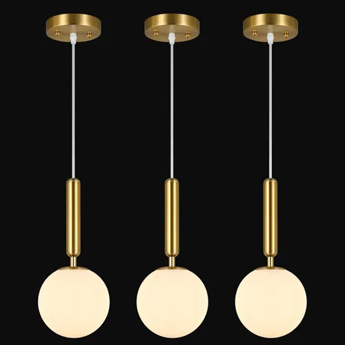 Vista 28 de Lámpara Colgante Negra Moderna Accesorio de Luz Colgante para Isla de Cocina de Mediados de Siglo con Lámpara Colgante de Globo Iluminación Colgante