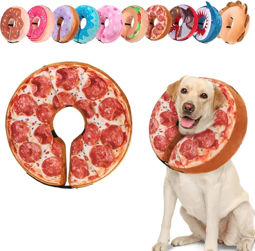 Vista 26 de BEAUTYZOO Alternativa al cono para perro después de la cirugía para perros grandes, medianos y pequeños, collar de cono inflable suave para perros