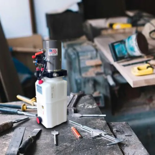Vista 5 de Unidad de potencia compacta de bomba hidráulica, 6 cuartos de galón Sistema de elevación portátil de doble efecto de 12 V CC de capacidad de 6
