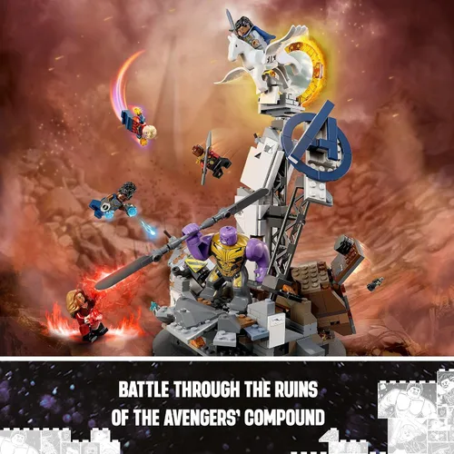Vista 3 de LEGO Marvel Endgame Final Battle 76266 Modelo de Avengers para construir y exhibir, set de juego coleccionable con 6 minifiguras incluyendo a