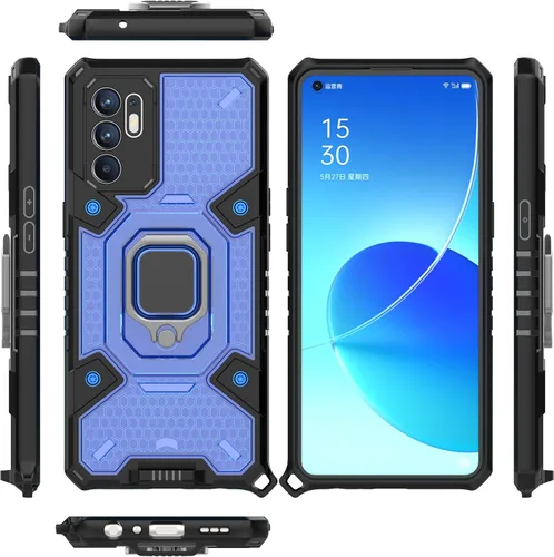 Vista 42 de Funda para 1+ Nord 2 5G, funda para OnePlus Nord 2 5G con funda de soporte, color azul