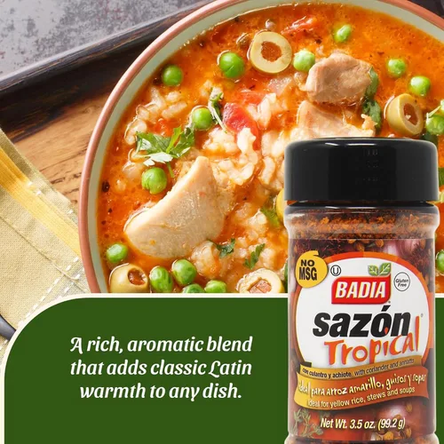 Vista 5 de Badia Sazon Tropical con cilantro y Annatto, 3.5 oz - Latín auténtico