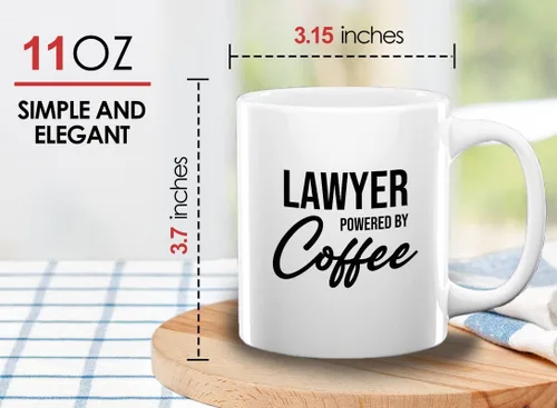 Vista 5 de Taza de café de abogado de 11 onzas, color blanco, regalo de abogado para la escuela de derecho, graduación, policía, abogado, piloto, motocicleta