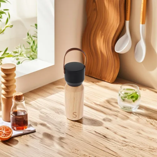 Vista 5 de Wooden Pepper Grinder Manual Salt Shaker 6-inch Rustic Spice Mill with Black Lid for Home Kitchen Cooking and Camping Use