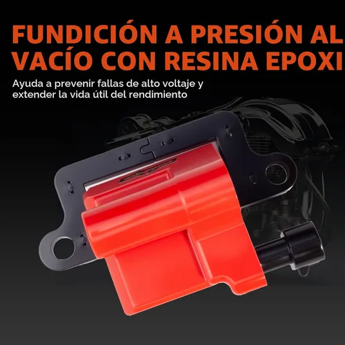 Vista 4 de Paquete de 8 bobinas de encendido Red Square UF271 y juego de bujías