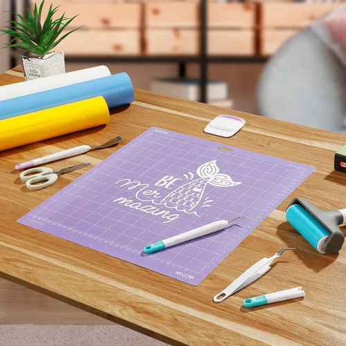Vista 4 de AOOIIN Alfombrilla de corte LightGrip de 12 x 12 pulgadas para Cricut Explore One/Air/Air 2/3/4/Maker/Maker 3/Maker 4, accesorios de repuesto