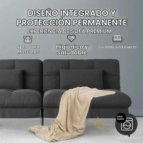 Vista 4 de COMHOMA Sofá cama futón, sofá cama convertible de 72 ″, sofá biplaza Negro
