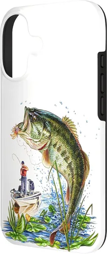 Vista 2 de Fishing Graphic Large Mouth Bass Fish - Fisherman Case for iPhone 17