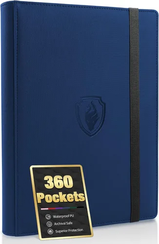 Vista 11 de Carpeta prémium de 9 bolsillos para tarjetas de 360 tarjetas, carpeta de tarjetas comerciales Fabmaker PU Sturdy Card Collection Album