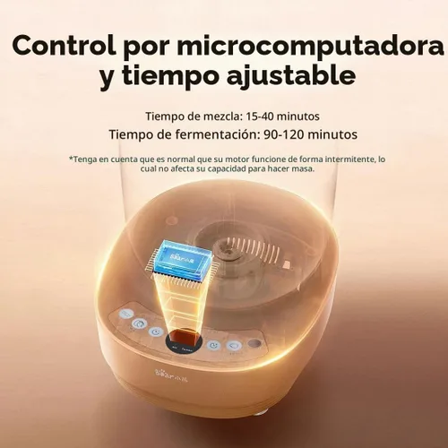 Vista 2 de Bear - Máquina de masa eléctrica de 3.7 cuartos de galón con función de fermentación, fabricada con acero inoxidable 304 para pizza y masa de pan