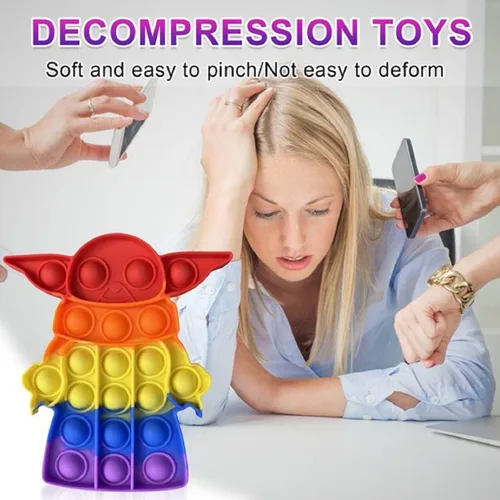 Vista 3 de FIDGYLIA Juguetes para ansiedad Pop It - Juguete sensorial para autismo de burbujas - Divertido juguete de teñido anudado - Diseño duradero
