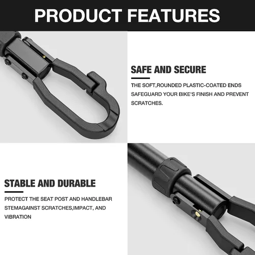 Vista 6 de Adaptador de barra transversal de bicicleta para portabicicletas – Barra transversal de tubo superior ajustable – Barra adaptadora de bicicleta