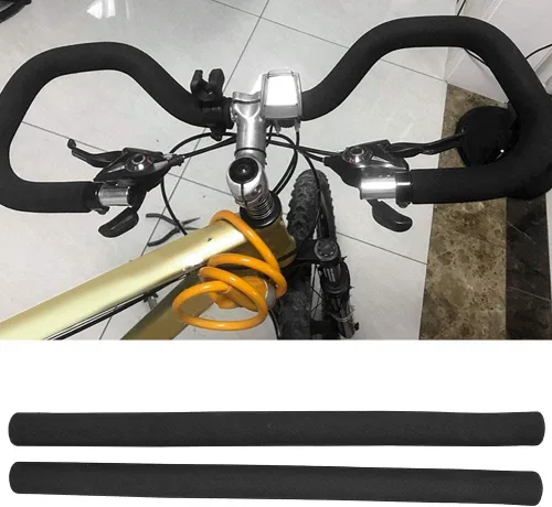 Vista 4 de Xafissy - 1 par de empuñaduras de espuma para manillar de bicicleta, cubierta flexible para manillar de bicicleta, cubierta flexible para manillar
