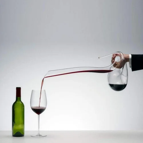 Vista 5 de Decantador de vino Cobra 100% de cristal soplado a mano, jarra creativa en forma de serpiente jarra de vino tinto..