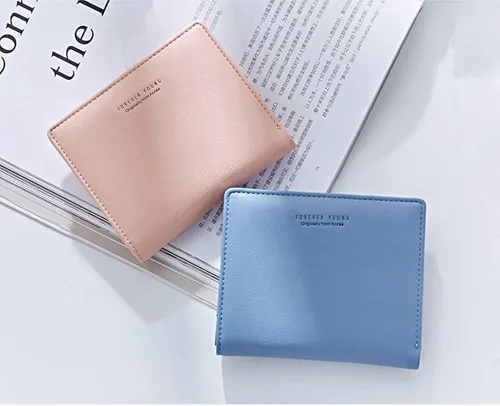 Vista 4 de AnnabelZ Cartera pequeña de cuero plegable para mujer, mini monedero corto para mujer