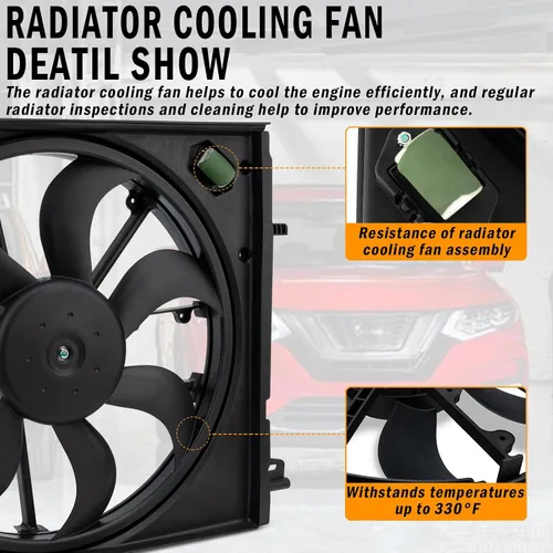 Vista 4 de Reemplazo del conjunto del ventilador de refrigeración del radiador para Nissan Rogue Sport 2.0L 2017 2018 2019 2019 reemplaza a 214816MA0A