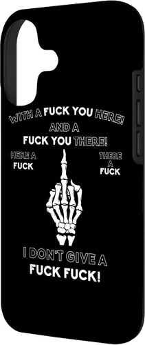 Vista 2 de Skeleton Middle Finger F You Pun Adult Humor Novelty Gifts Case for iPhone 17