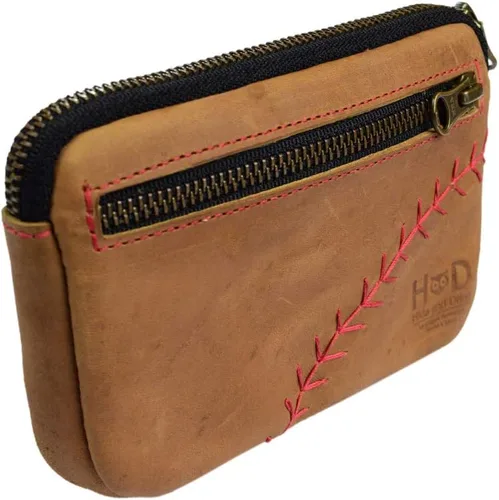 Vista 3 de Hide & Drink, Baseball Multipurpose Pouch Handmade from Full Grain Leather